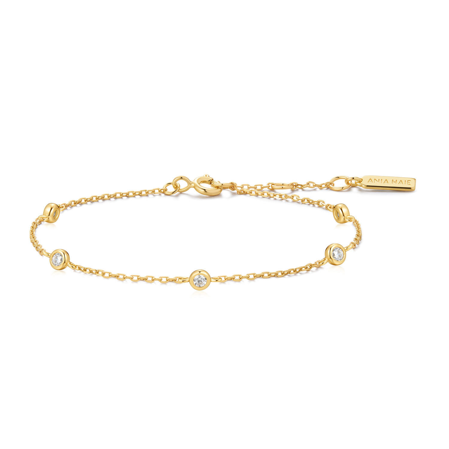  Starlit Drops - Link bracelets - Silver / 14kt GP - Zirconia - 18,5cm